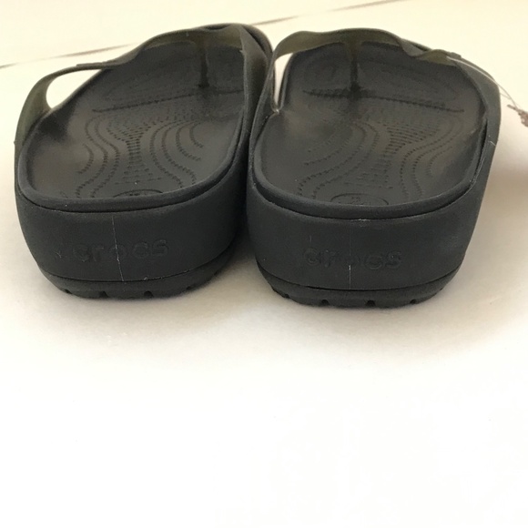CROCS Flip Flop Sandals Black Carlie Flip NWT Women’s Size 10 - Picture 8 of 16
